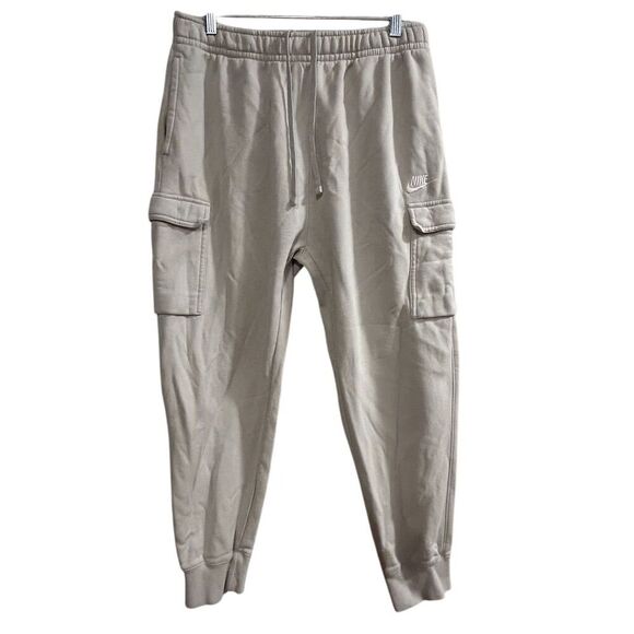 Nike Men's Ivory Cargo Sweatpants Size L Casual Fleece Pants - Picture 1 of 12